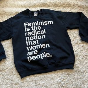 Feminism Feminist Black Crew Sweatshirt M